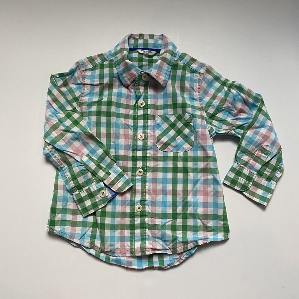 Baby Boden Spring Plaid Button Down Shirt
